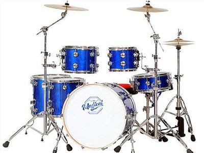 Blauwe bakverf drumset